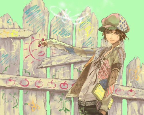 乱花渐入迷人眼的二次元男生插画图片_WWW.TQQA.COM