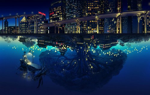 阳光是眼眸遥不可及的云海 -插画_WWW.TQQA.COM