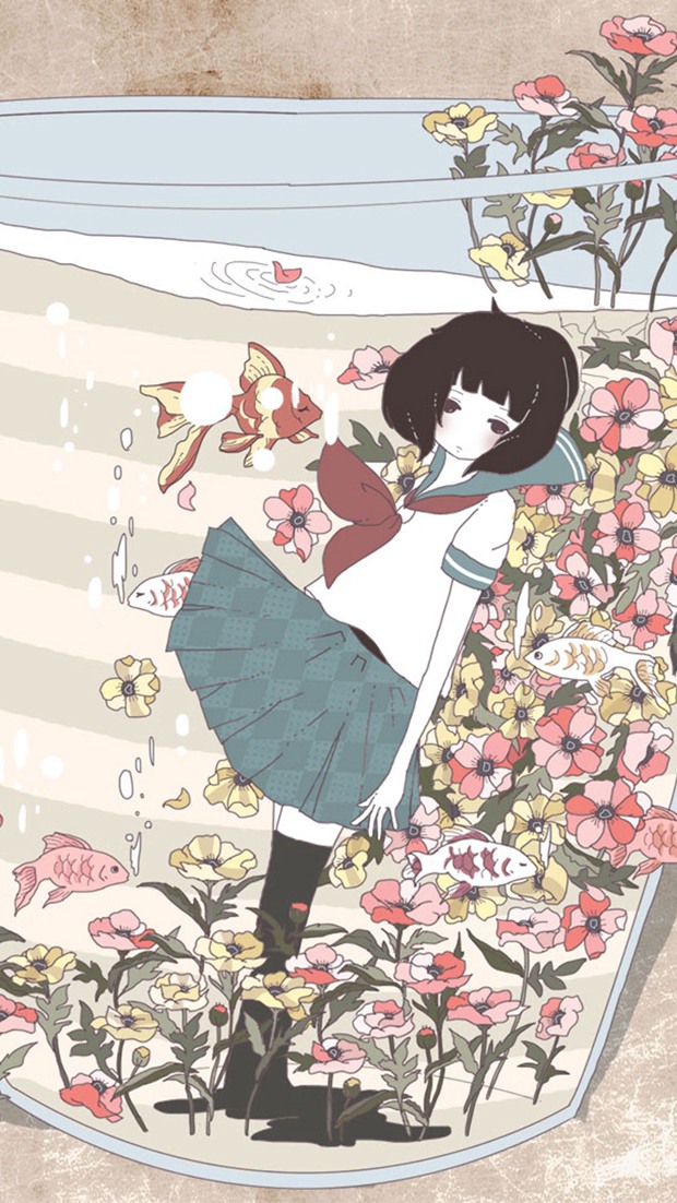 没错，是那种很有意境的小清新插画图片_WWW.TQQA.COM
