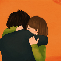 拥抱在一起的卡通情侣图片头像_WWW.TQQA.COM