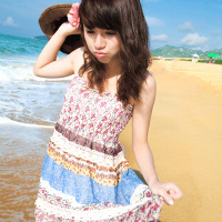 蓝色唯美qq头像意境海边女生:从此不难过_WWW.TQQA.COM