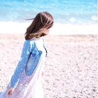 蓝色唯美qq头像意境海边女生:从此不难过_WWW.TQQA.COM