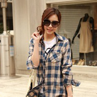 夏季专用头像:穿格子衬衫的小清新女头_WWW.TQQA.COM