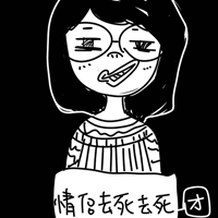黑白手绘卡通女生头像:90后的各种症你属于哪一_WWW.TQQA.COM