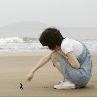 在海边的情侣头像一对2张:这种唯美意境好幸福_WWW.TQQA.COM