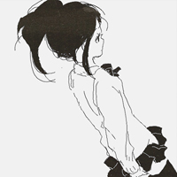 第一次擦肩而过i:卡通黑白QQ头像女生图片_WWW.TQQA.COM