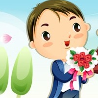 卡通可爱情侣头像:一左一右_WWW.TQQA.COM