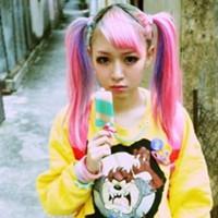 非主流彩色头发头像:以为对爱有天分_WWW.TQQA.COM