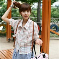 夏季专用头像:穿格子衬衫的小清新女头_WWW.TQQA.COM