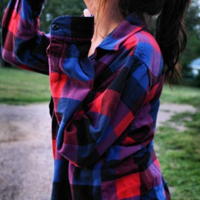 夏季专用头像:穿格子衬衫的小清新女头_WWW.TQQA.COM