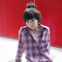 夏季专用头像:穿格子衬衫的小清新女头_WWW.TQQA.COM
