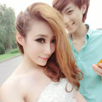 等你嫁给我:脸上洋溢着幸福的两个人情侣QQ头像_WWW.TQQA.COM