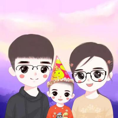 一家三口卡通微信头像_WWW.TQQA.COM