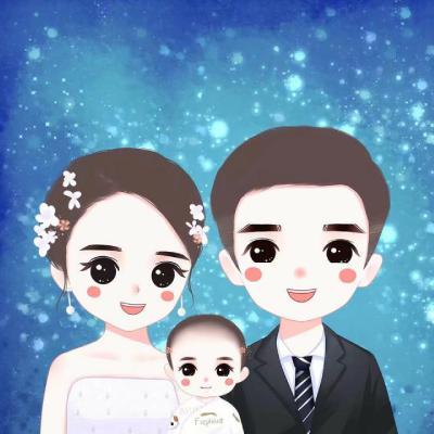 一家三口卡通微信头像_WWW.TQQA.COM