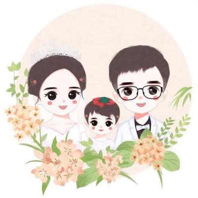 一家三口卡通微信头像_WWW.TQQA.COM