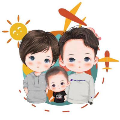 一家三口卡通微信头像_WWW.TQQA.COM