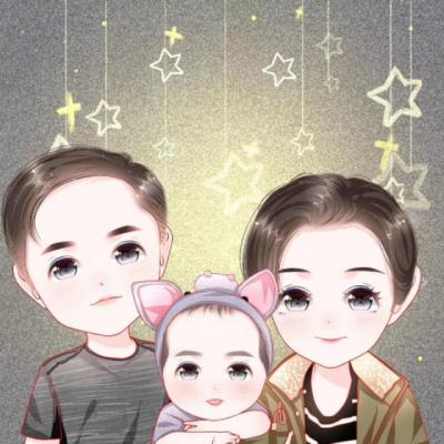 一家三口卡通微信头像_WWW.TQQA.COM